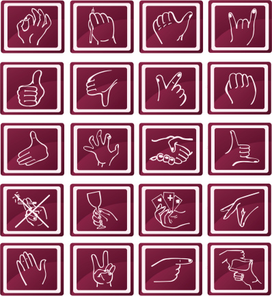 A set of web icons with gestures