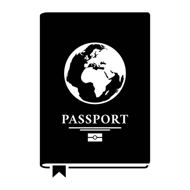 ilustraciones, imágenes clip art, dibujos animados e iconos de stock de icono de pasaporte. - passport computer graphic digitally generated image white background
