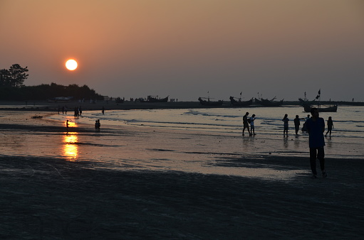 this is Sunset Sea beach Sent martin Bangladesh.