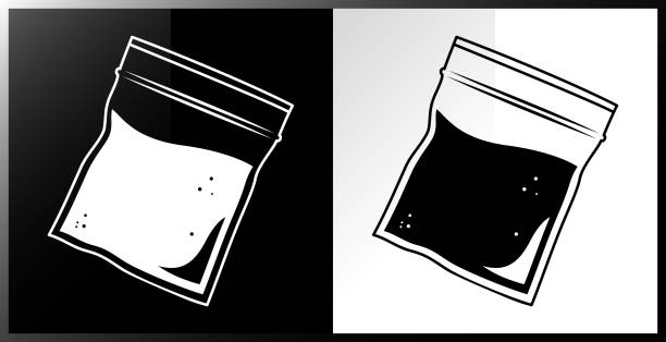 Plastic cocaine bag icon. Vector illustration in HD very easy to make edits. cocaine stock illustrations