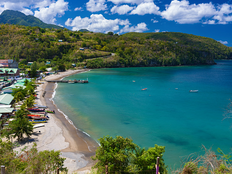 Anse La Raye (overlook, fishing village), St. Lucia.