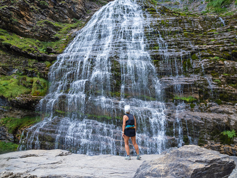 Cola de Caballo, waterfall in Ordesa National Park, in Pyrenees, Huesca, Spain