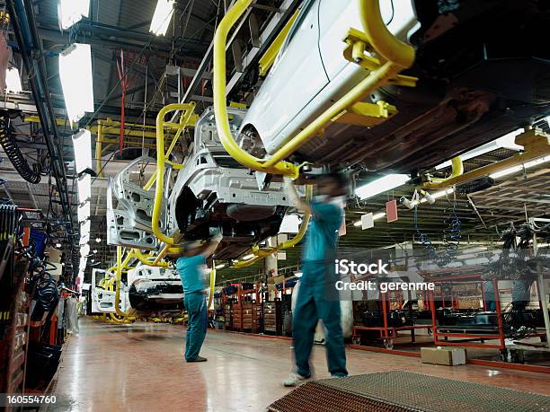 Car Factory Production Line Stock Photo - Download Image Now - Car, Manufacturing, Factory