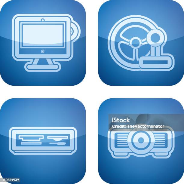 Parti Di Computer - Immagini vettoriali stock e altre immagini di Accessorio personale - Accessorio personale, Bianco, Blu