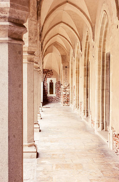 istock View of vaulted corridor and marble floor 160556192