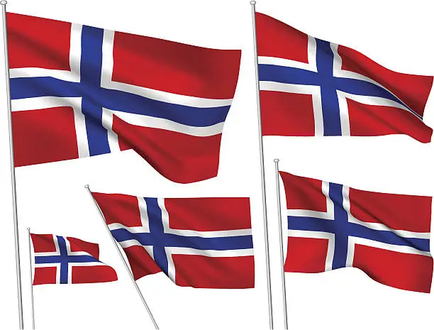 Vector illustration of Norway vector flags