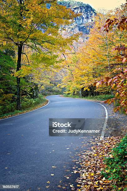 Carretera De Otoño Colorido Foto de stock y más banco de imágenes de Aire libre - Aire libre, Amarillo - Color, Asfalto