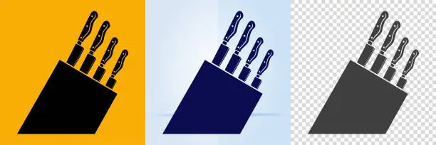 Vector illustration of Knife set icon.