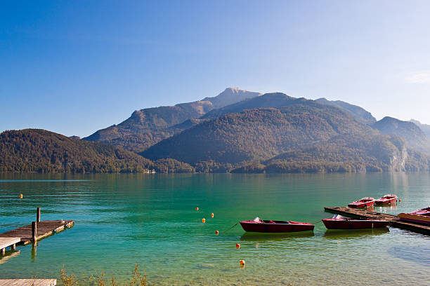istock boats on Wolfgangsee 160558575