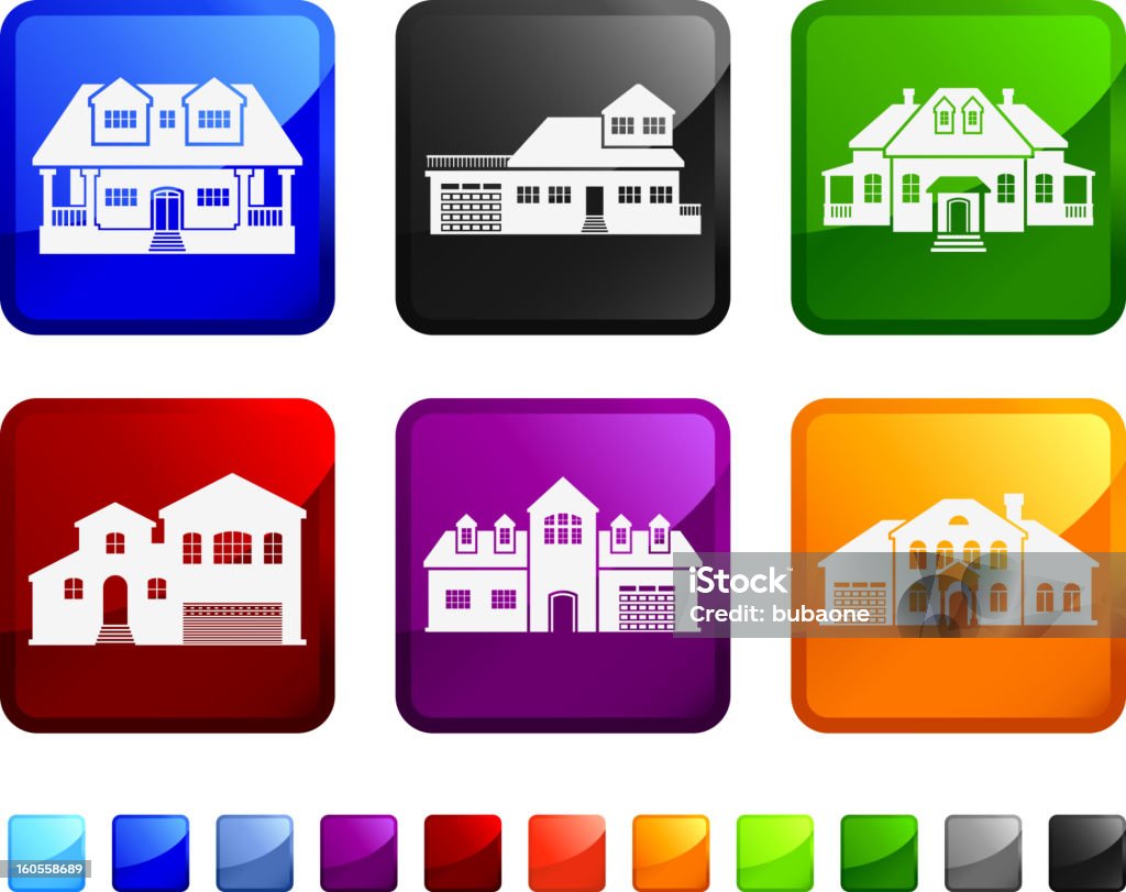 Häuser und Herrenhaus lizenzfreie vektor icon set Aufkleber - Lizenzfrei Die Hamptons Vektorgrafik