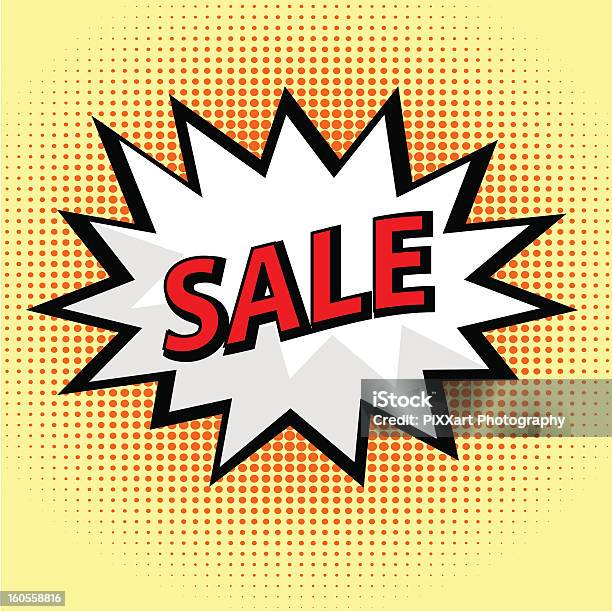 Sale Label In Pop Art Style Stock Illustration - Download Image Now - Backgrounds, Business, Cartoon