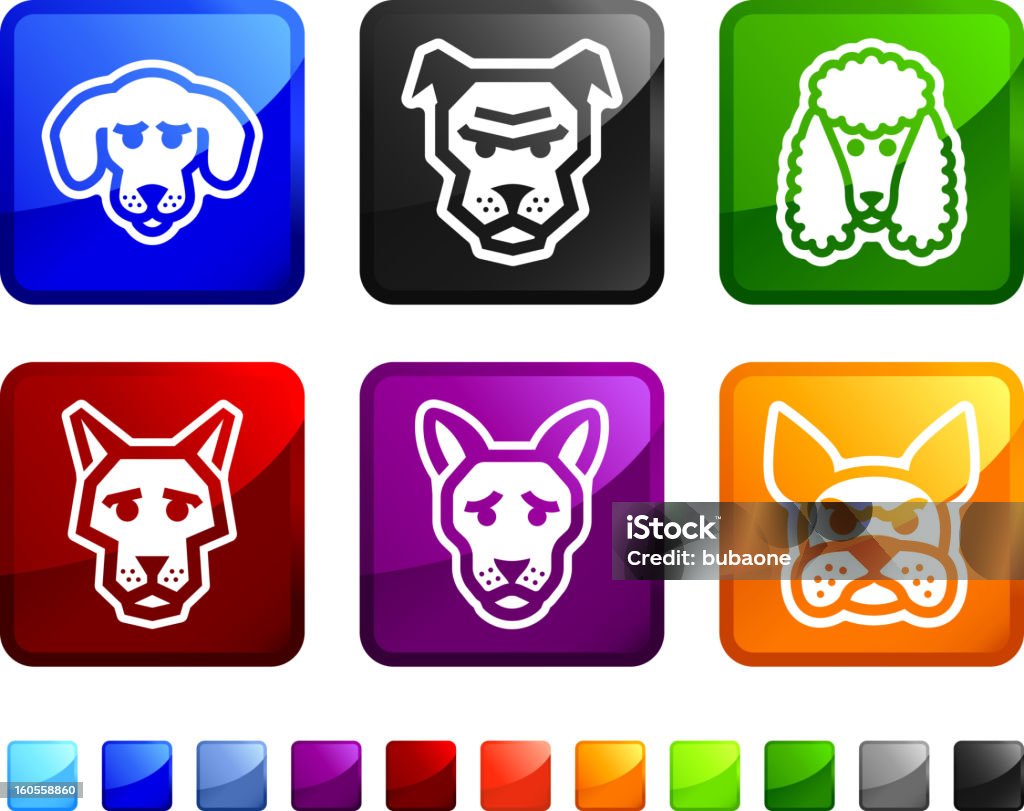 Cani e cane royalty-free facce vector set di adesivi icona - arte vettoriale royalty-free di Animale