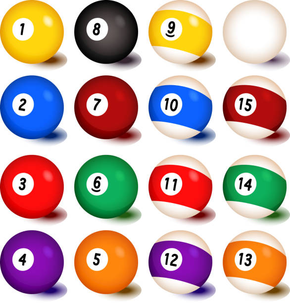 Billiards Balls Collection Billiards Balls Collection pool ball stock illustrations