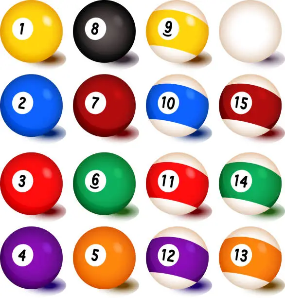 Vector illustration of Billiards Balls Collection