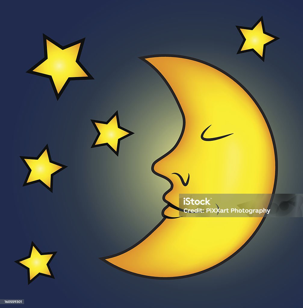Bright moon and stars A large jpeg is included Astronomy stock vector