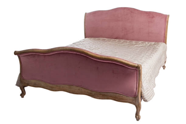 istock double bed with a soft headboard, with a mattress and a bedspread 1605595084