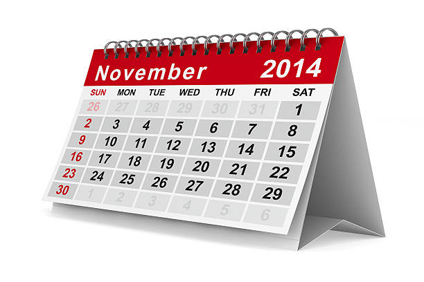 istock 2014 year calendar. November. Isolated 3D image 160559641