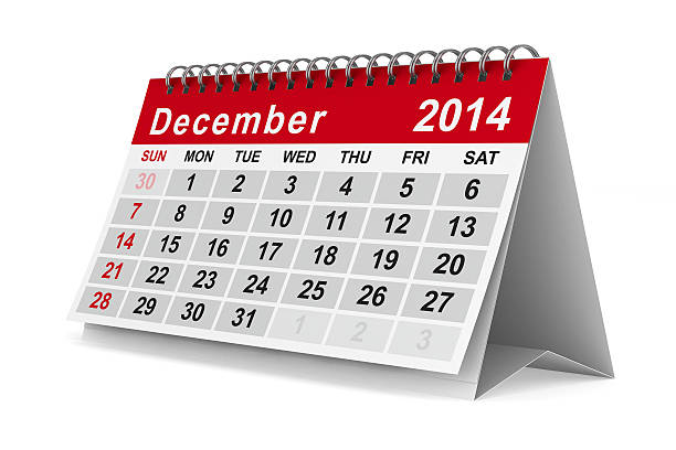istock 2014 year calendar. December. Isolated 3D image 160559648