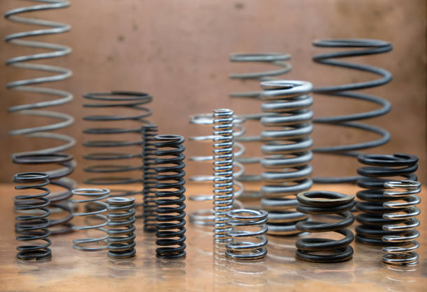 istock Different sizes of springs on the copper background. 1605604972