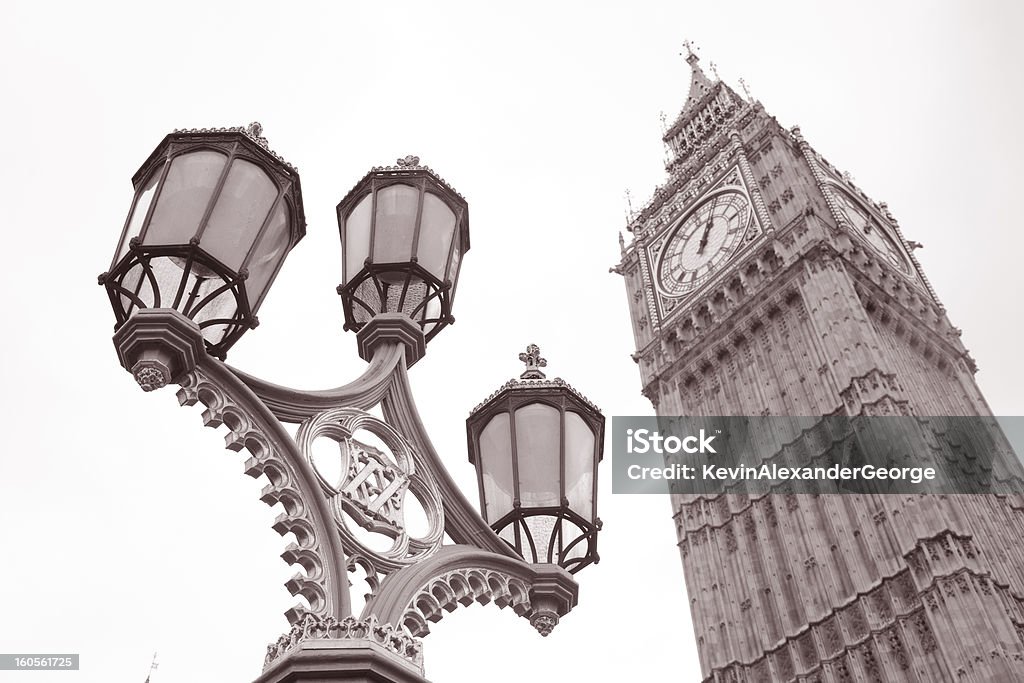 Lamppost e Big Ben em Londres, Westminster - Royalty-free Big Ben Foto de stock