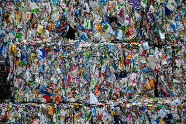 istock Large packages of plastic packaging ready to be recycled 1605634407