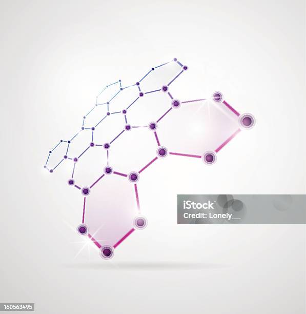 Молекулярная Структура — стоковая векторная графика и другие изображения на тему Абстрактный - Абстрактный, Атом, Без людей