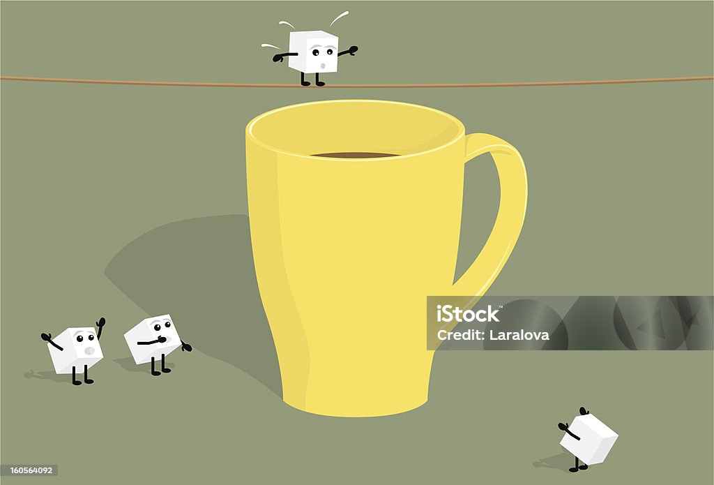 Sugar cubes and cup of coffee Sugar cubes and cup of coffee. Vector illustration. Bobbed Hair stock vector