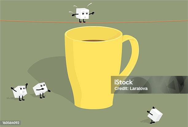 Sugar Cubes And Cup Of Coffee Stock Illustration - Download Image Now - Bobbed Hair, Bowl, Cacao Fruit