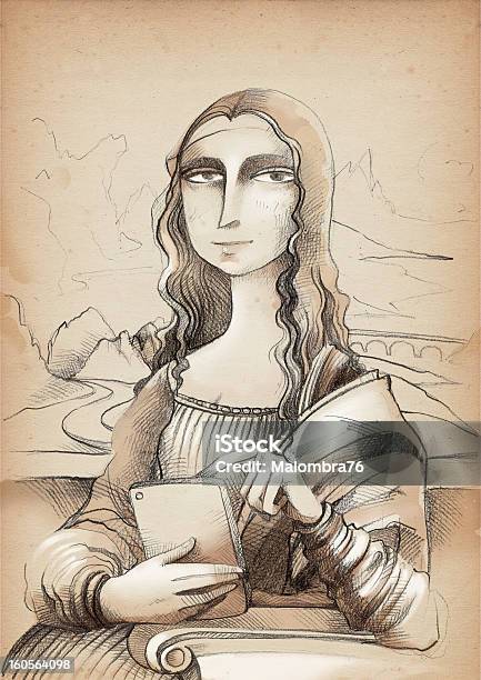 Ilustración de Conectado Gioconda y más Vectores Libres de Derechos de Homenaje a Mona Lisa - Homenaje a Mona Lisa, Leonardo Da Vinci, Imagen pintada