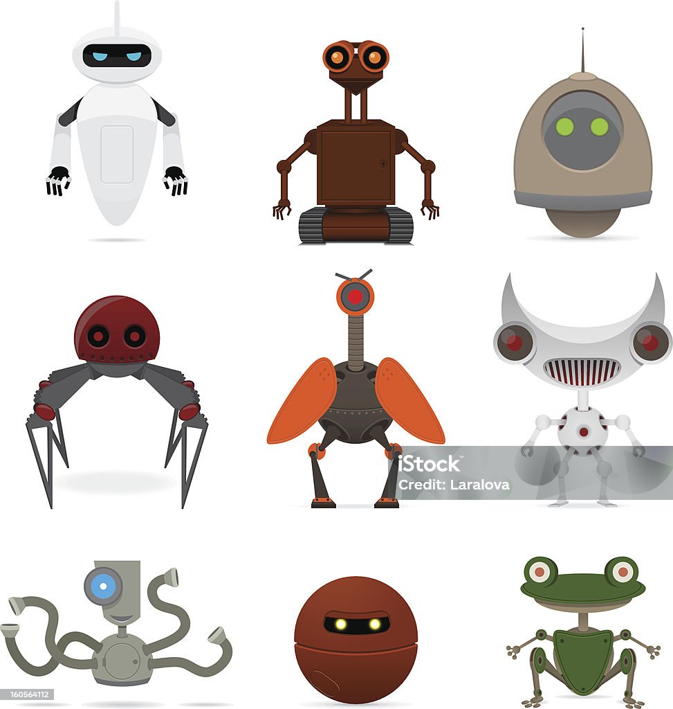 Set of different robots Set of different robots. Vector illustration. Robot stock vector