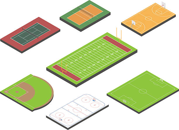 스포츠 필드 - american football stadium stock illustrations