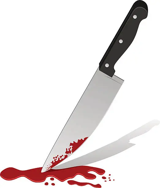 Vector illustration of Knife with blood
