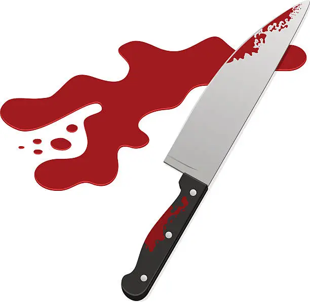 Vector illustration of Knife with blood