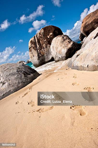 Footsteps On One Of The Most Beautiful Beach Tortola Stock Photo - Download Image Now