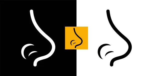 Vector illustration of Human nose icon, smell...