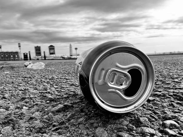 A discarded aluminium soft drink can at Whitley Bay