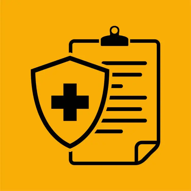 Vector illustration of Icon of health insurance, medical record, social security.