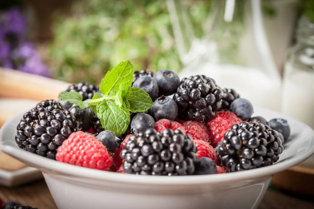 raspberries and blackberries