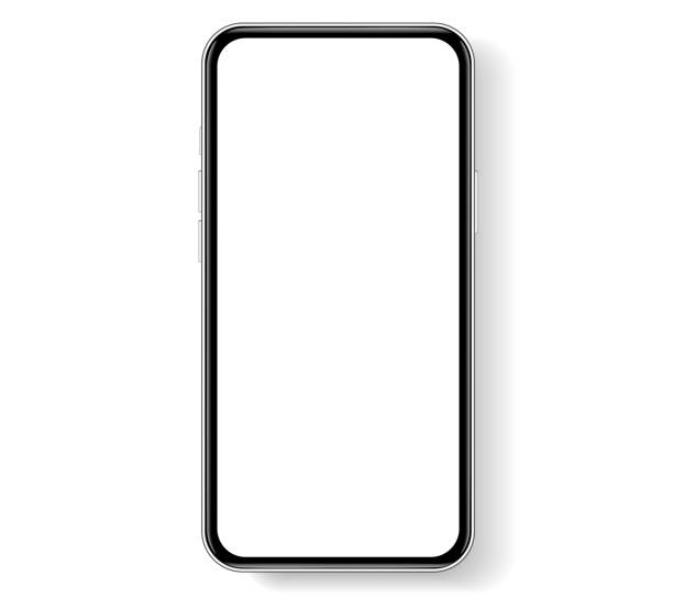 istock 3D realistic high quality smartphone mockup with isolated background. Smart phone mockup collection. Device front view. 3D mobile phone with shadow on white background. 1605669135