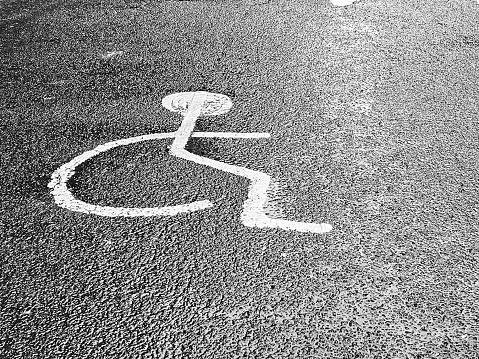 Disabled parking road markings