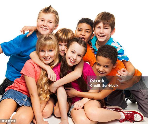 Group Of Happy Smiling Kids Stock Photo - Download Image Now - African Ethnicity, Blond Hair, Boys