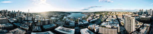 istock Panoramic Aerial Seattle Cityscapes 1605695833
