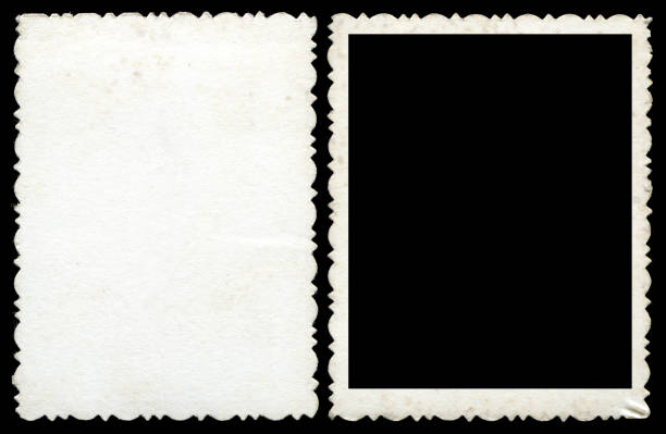 Blank photo frame & background textured Blank photo frame & background isolated on black. Photo Edges stock pictures, royalty-free photos & images