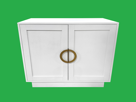 Moden cabinet credenza on white background with clipping path