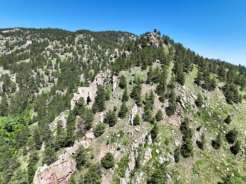 The Flatirons, rock formations at Chautauqua Park near Boulder, Colorado. High quality 4k footage