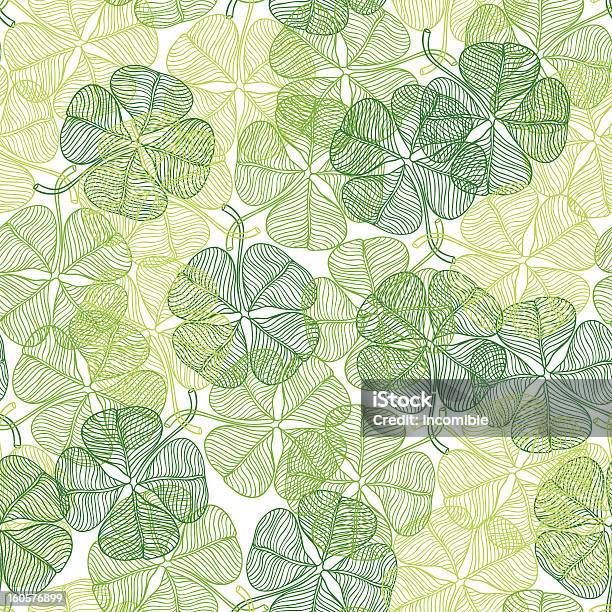 Seamless Pattern With Abstract Clover Leaves Stock Illustration - Download Image Now - Abstract, Backgrounds, Botany