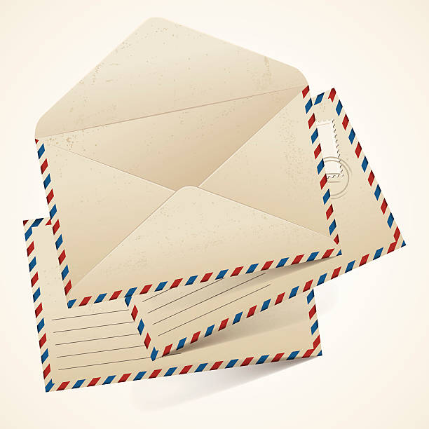 Stack Of Old Vintage Envelopes Stock Illustration - Download Image Now -  Beige, Bonding, Correspondence - iStock