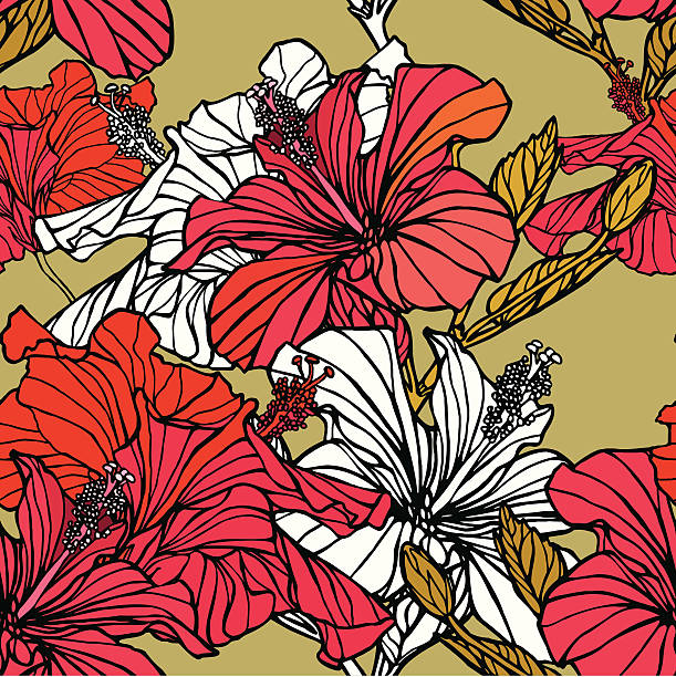 Colored floral pattern vector art illustration