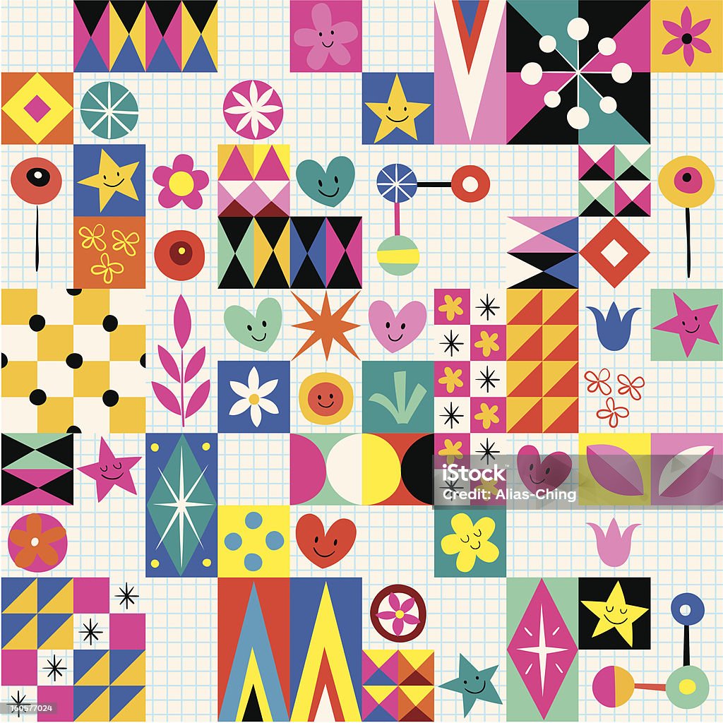 Fun Patterns Scenes Retro Style Fun Pattern Stock Illustration - Download Image Now ...