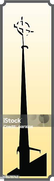 Кросс Башня Со Шпилем — стоковая векторная графика и другие изображения на тему Башня со шпилем - Башня со шпилем, Без людей, Векторная графика